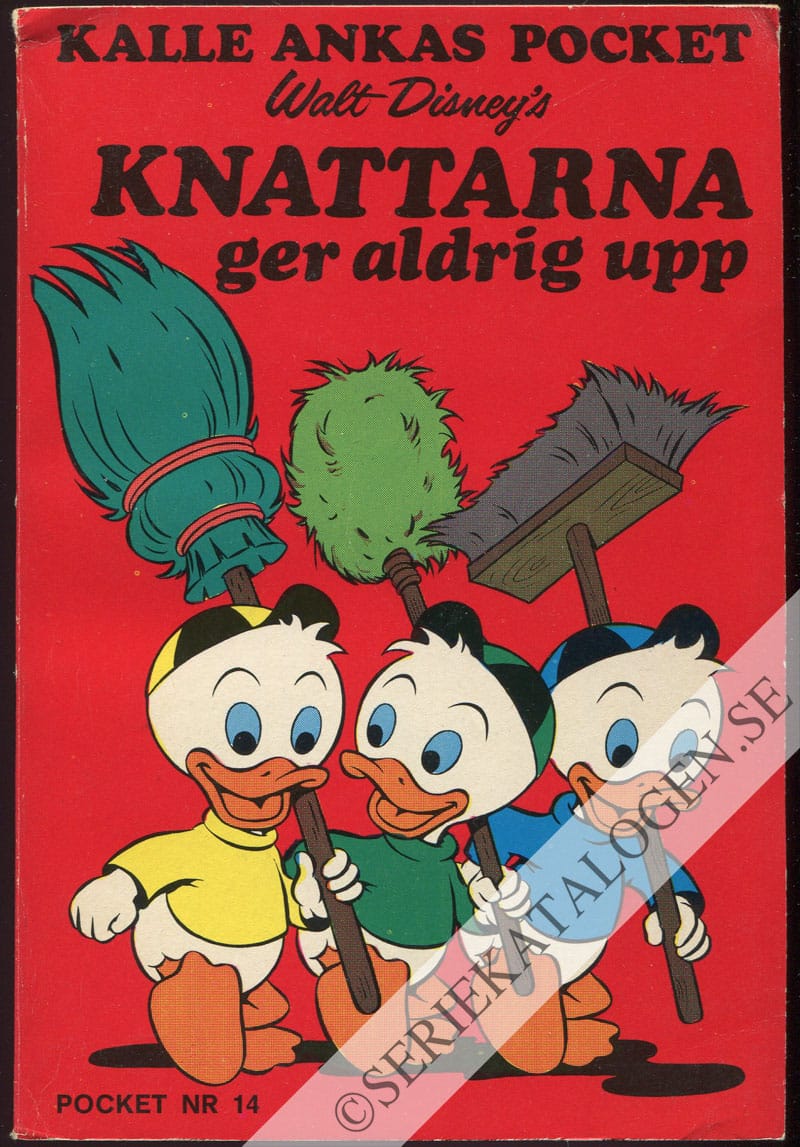Framsida på Kalle Ankas pocket Knattarna ger aldrig upp (1973)
