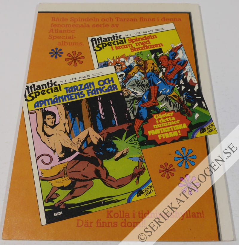 Baksida på Förgöraren attackerar Fantastiska Fyran! (1978)
