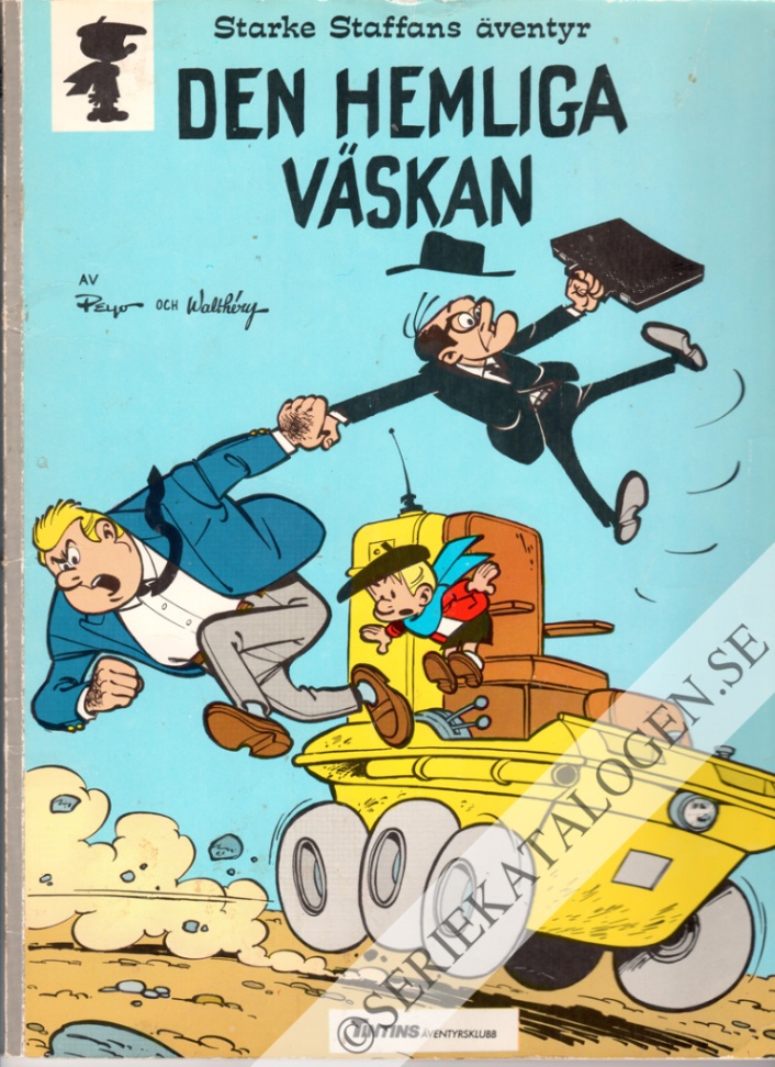 Framsida på Tintins äventyrsklubb Den hemliga väskan (1987)