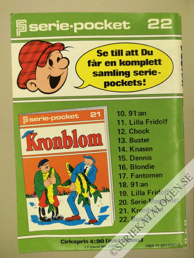 Baksida på Buster - Danne dynamit -polar'n med löd i dojan! (1974)