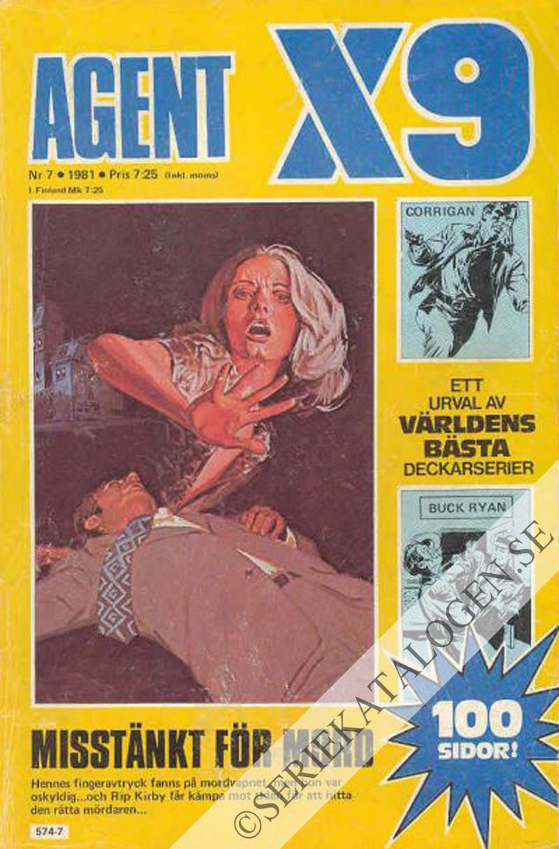 Framsida på Agent X9 #7 (1981)