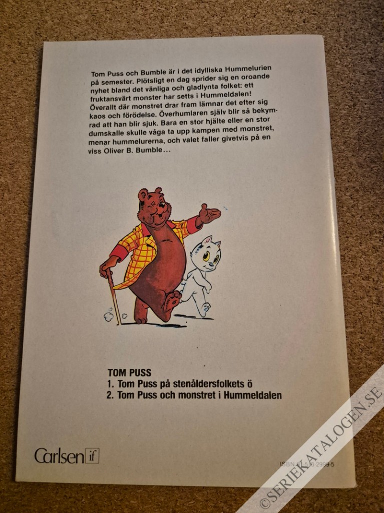 Baksida på Tom Puss och monstret i Hummeldalen (1983)