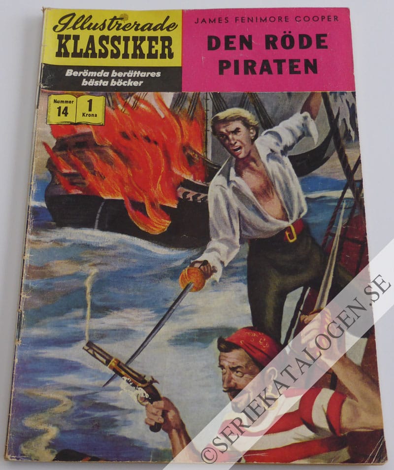 Framsida på Illustrerade Klassiker Den röde piraten (1956)