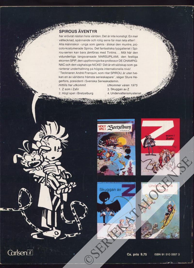 Baksida på Högt spel i Bretzelburg (1974)