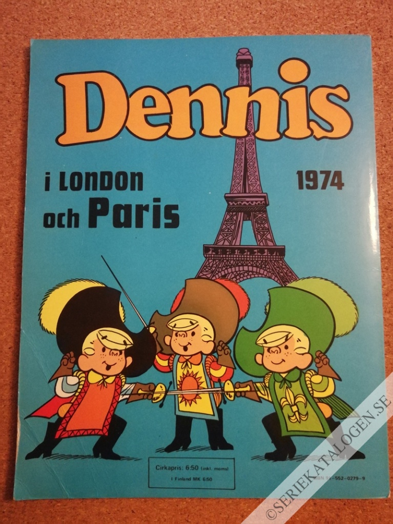 Baksida på Dennis i London och Paris (1974)