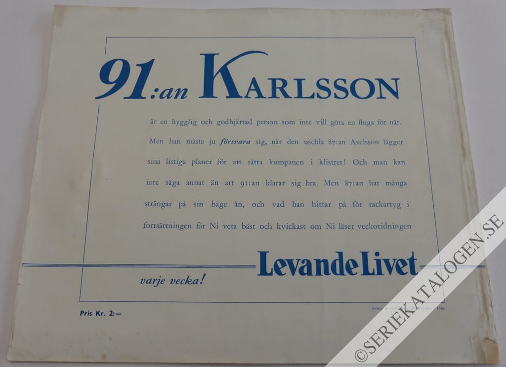 Baksida på Julen 1940 med 91 Karlsson (1940)