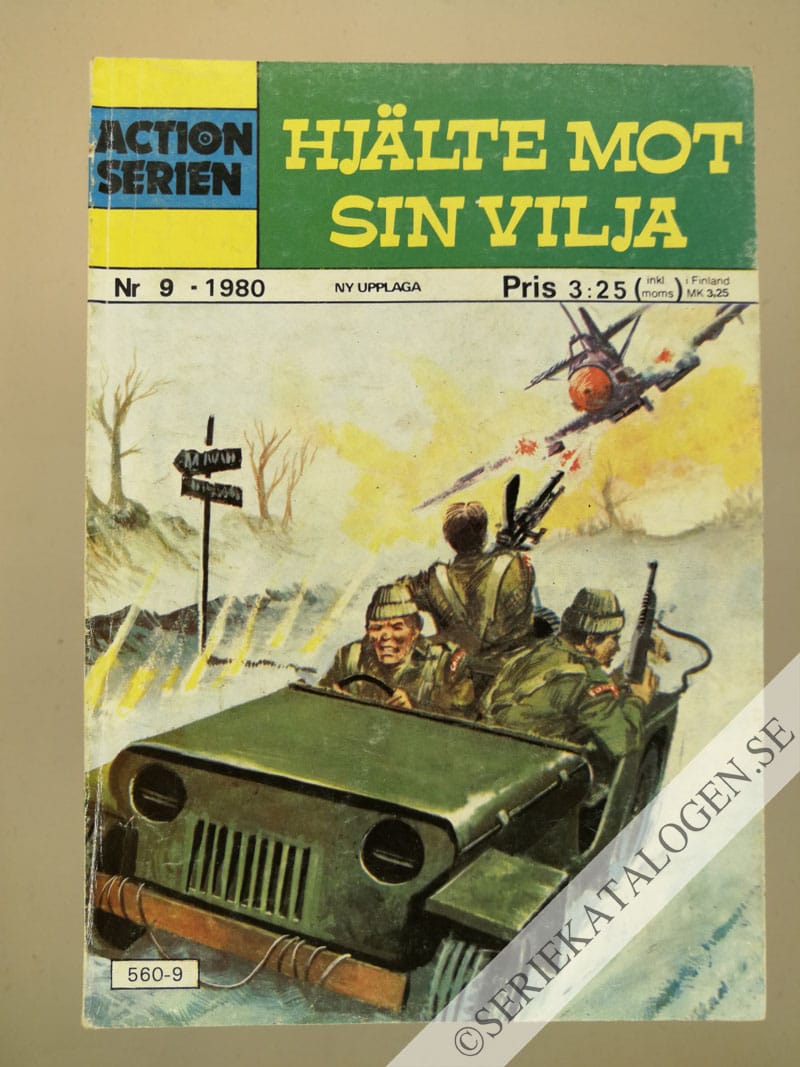 Framsida på Actionserien Hjälte mot sin vilja (1980)