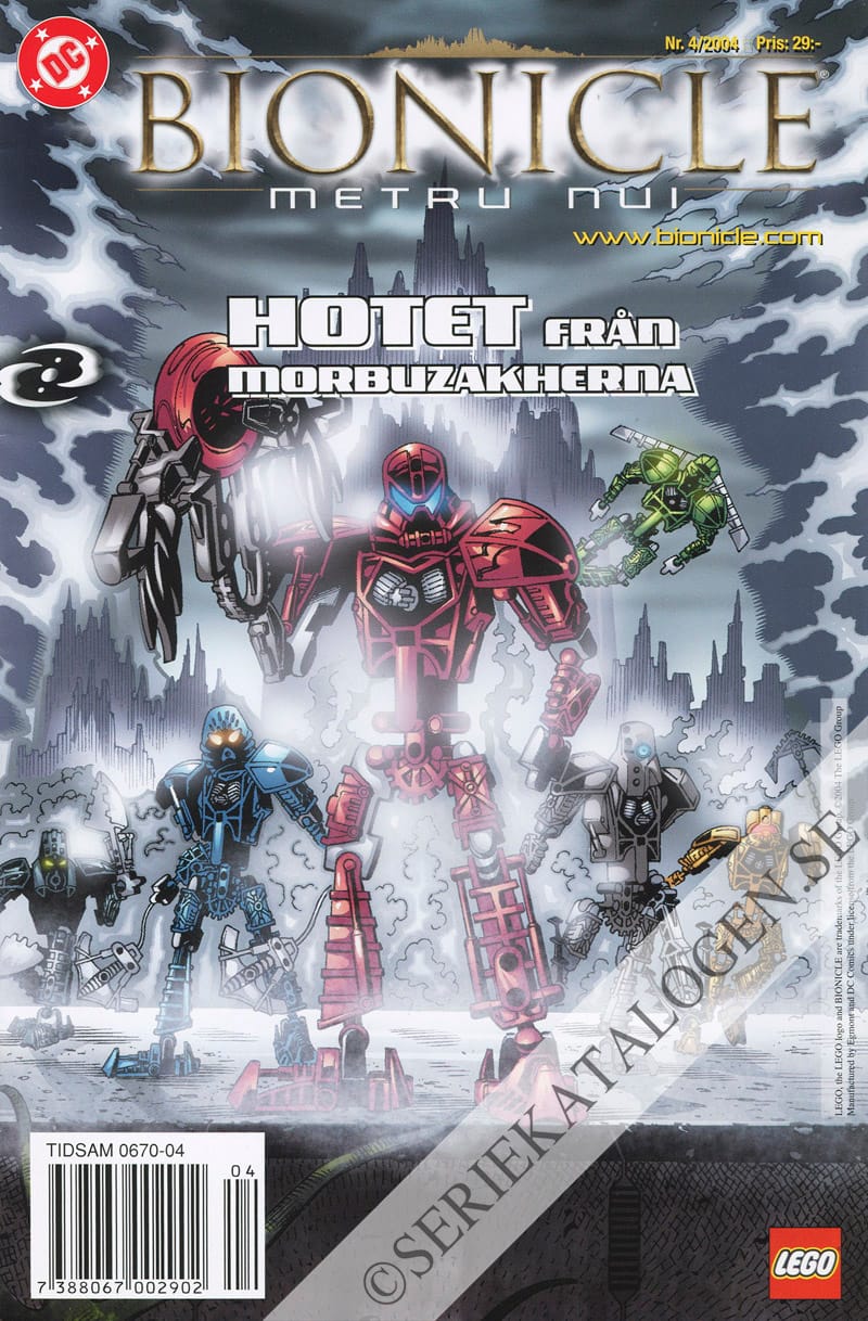 Framsida på Lego Bionicle Hotet från Morbuzakherna (2004)