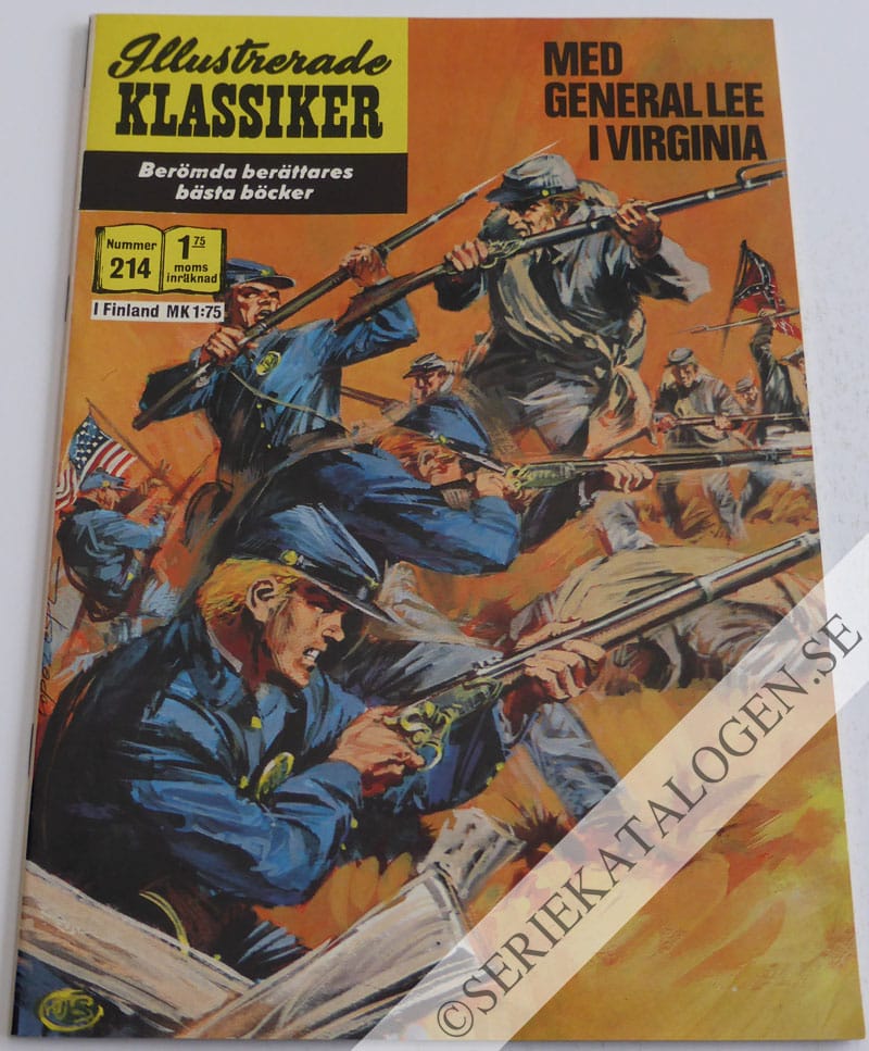 Framsida på Illustrerade Klassiker #214 - Med general Lee i Virginia (1972)
