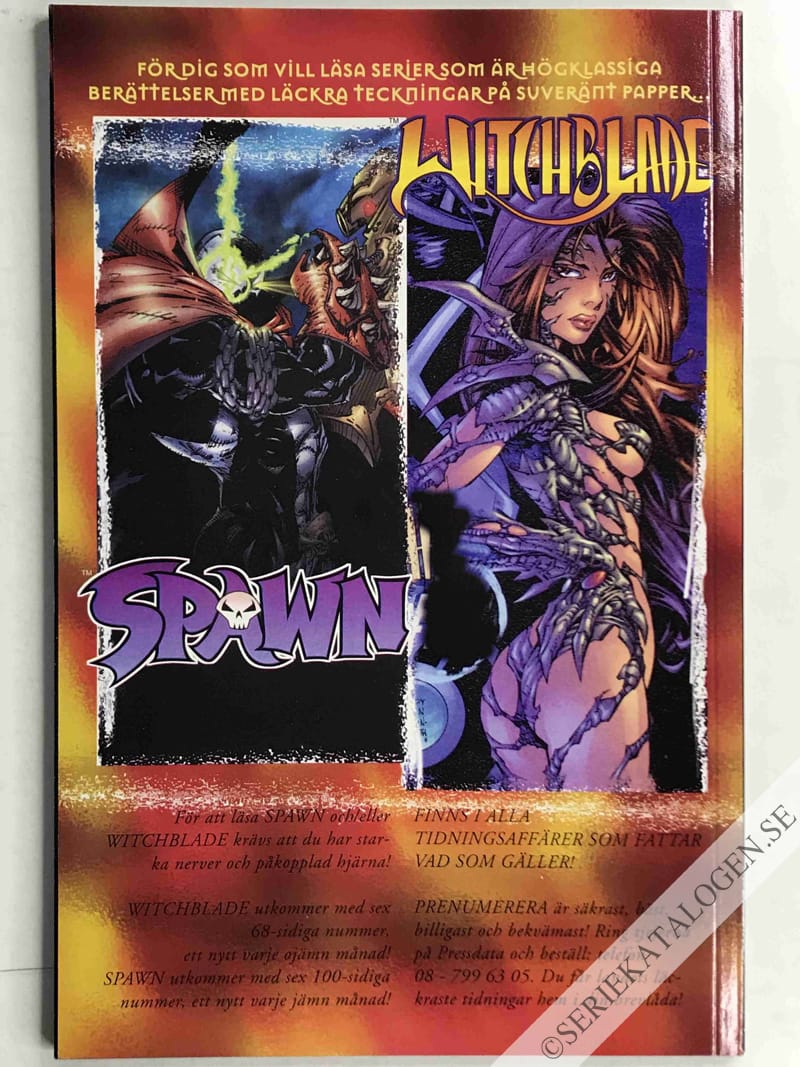 Baksida på Berättelsen om Angela (1999)