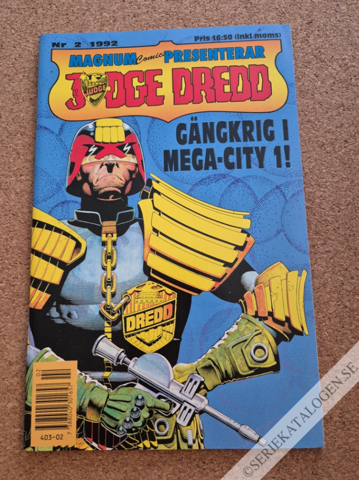 Framsida på Magnum comics presenterar Judge Dredd #2 (1992)