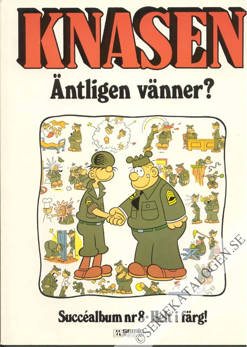 Framsida på Knasen Äntligen vänner? Succealbum nr 8 - Helt i färg! (1984)