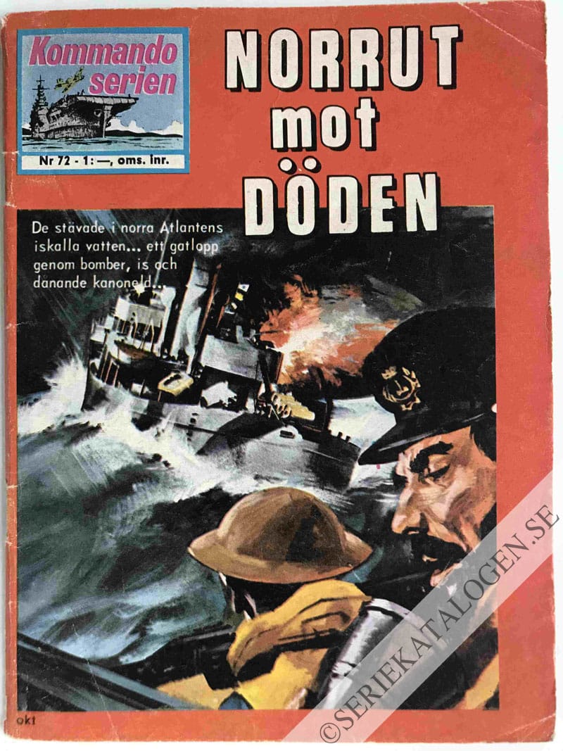 Framsida på Kommandoserien #72 - Norrut mot döden (1965)