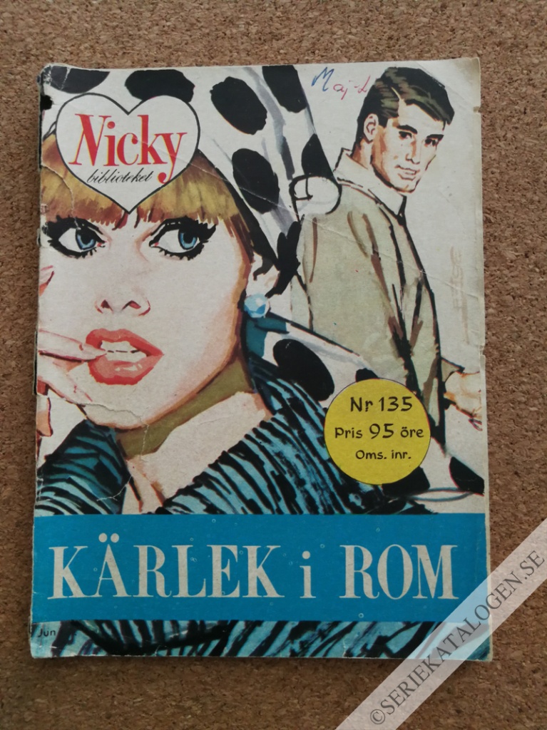 Framsida på Nicky-biblioteket Kärlek i Rom (1964)