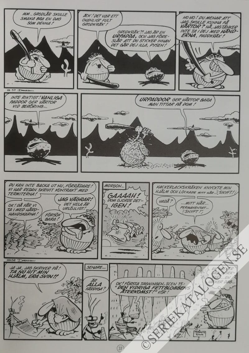 Exempel på En fet, dryg med extra allt! - 10 år av sattyg, svordomar och sinnesslöhet! (1998)