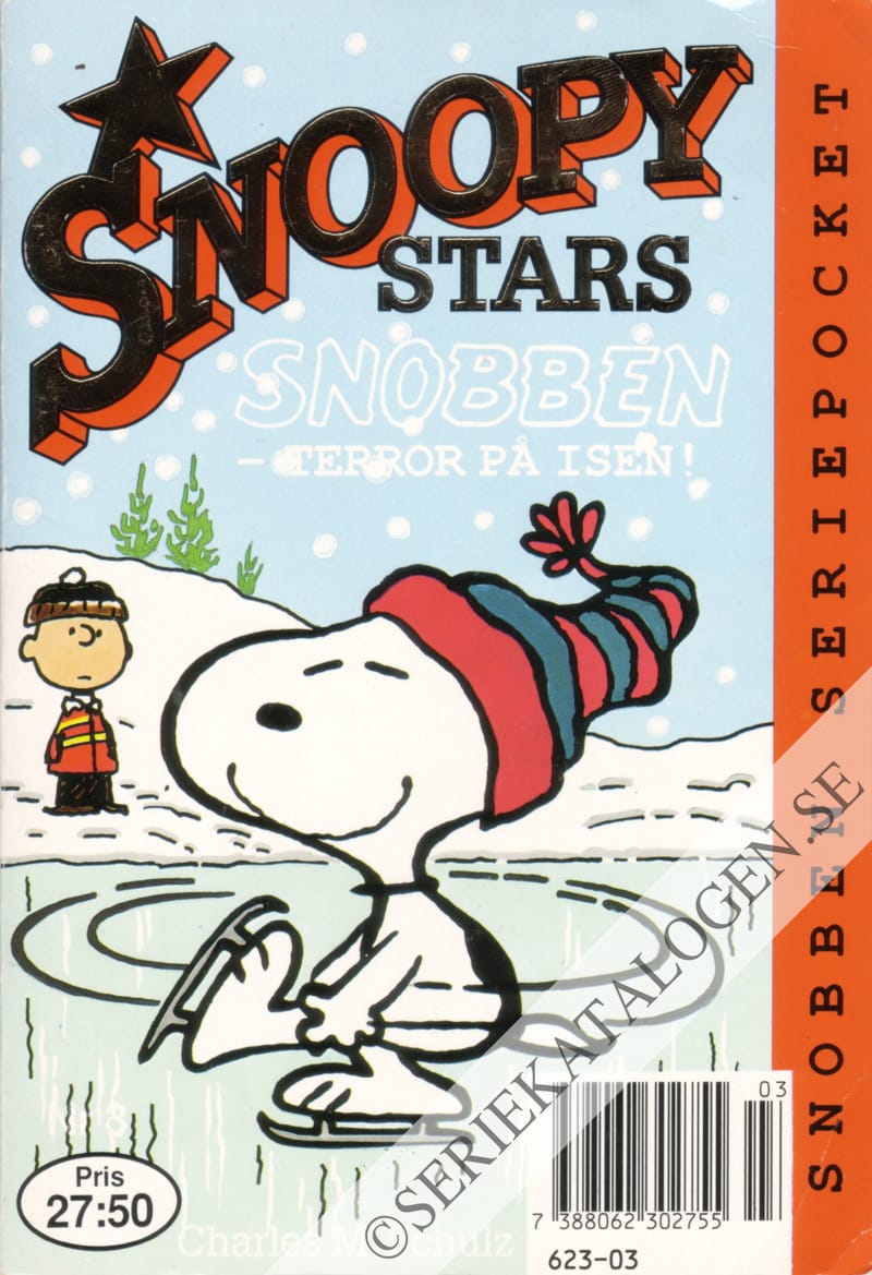 Framsida på Snoopy stars - Snobben seriepocket Snobben - terror på isen! (1991)