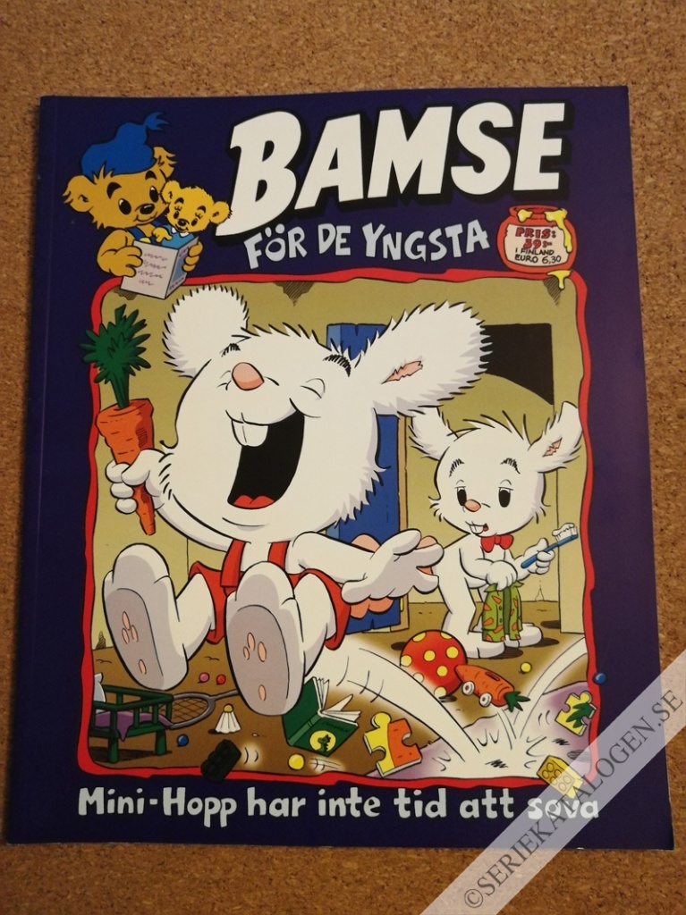 Framsida på Bamse för de yngsta Mini-Hopp har inte tid att sova (2020)