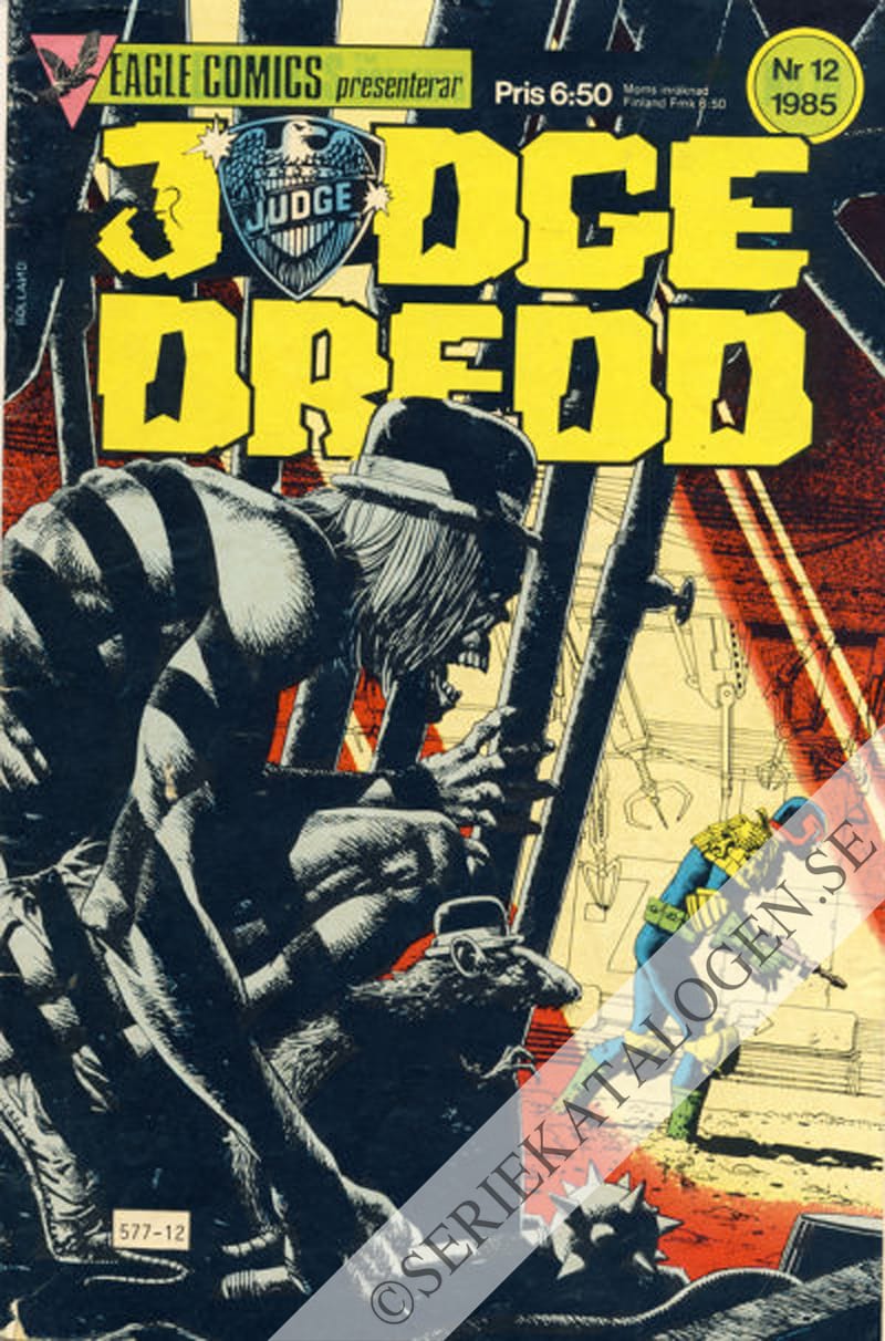 Framsida på Eagle Comics presenterar Judge Dredd #12 (1985)