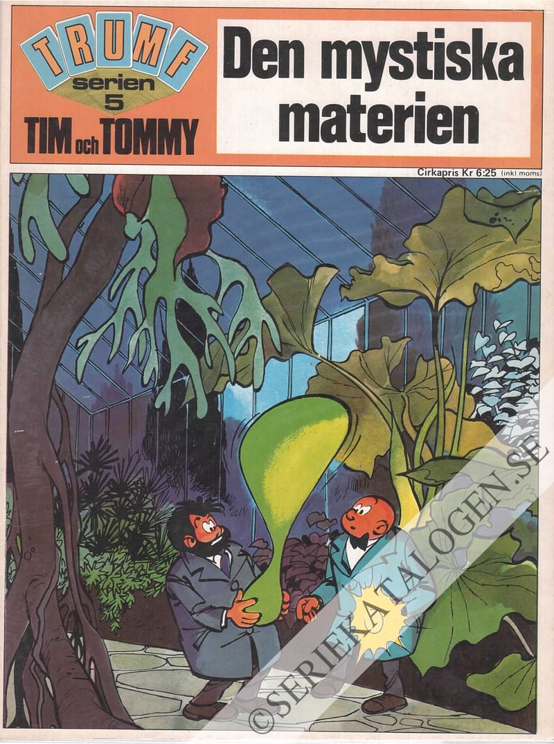 Framsida på Trumf-serien Tim och Tommy - Den mystiska materien (1972)