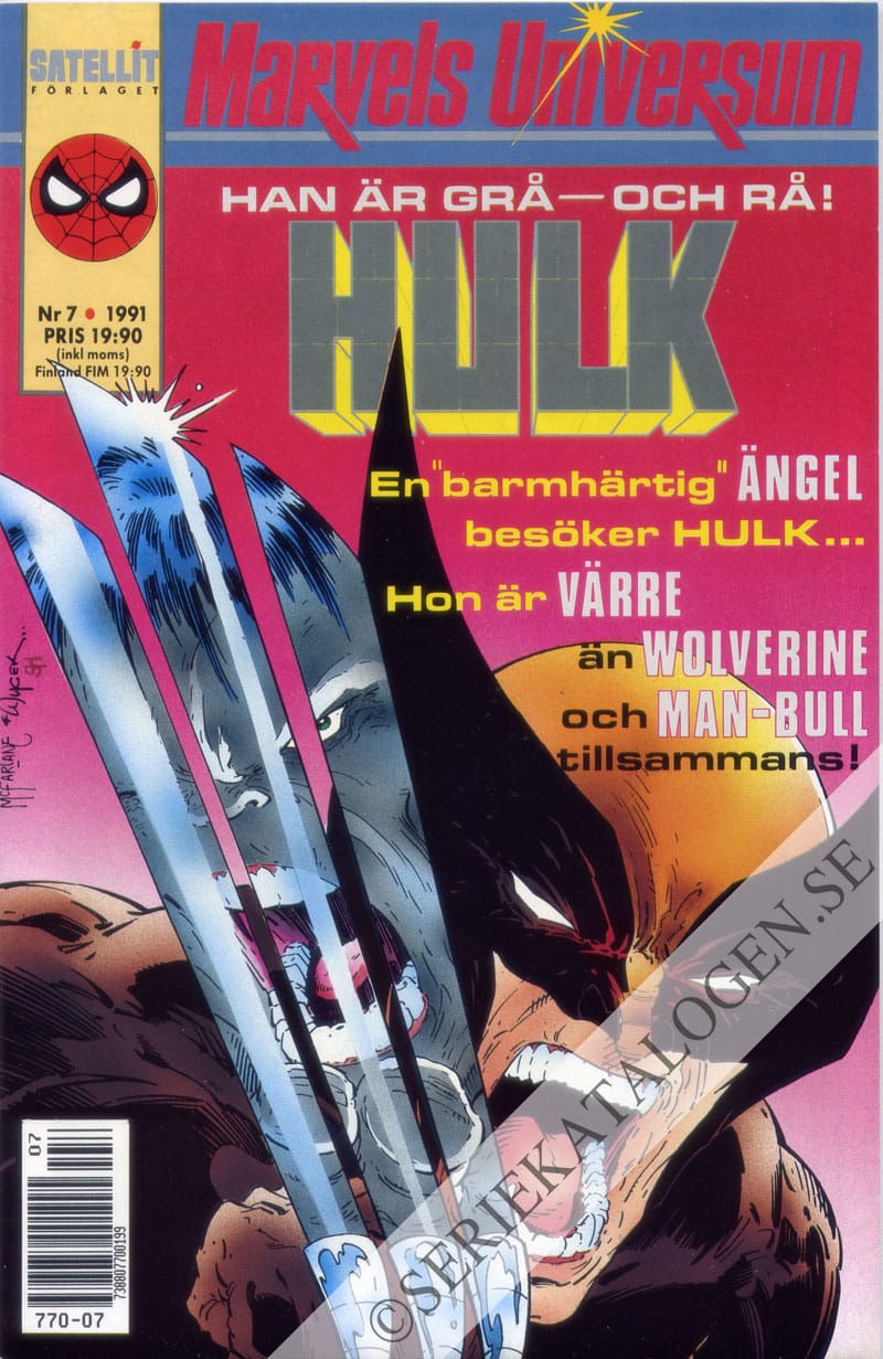 Framsida på Marvels universum #7 - Hulk (1991)