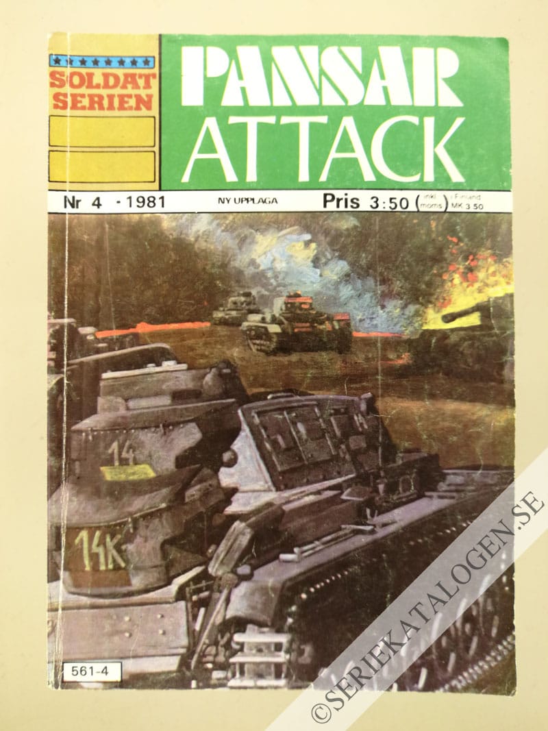 Framsida på Soldatserien #4 - Pansarattack (1981)