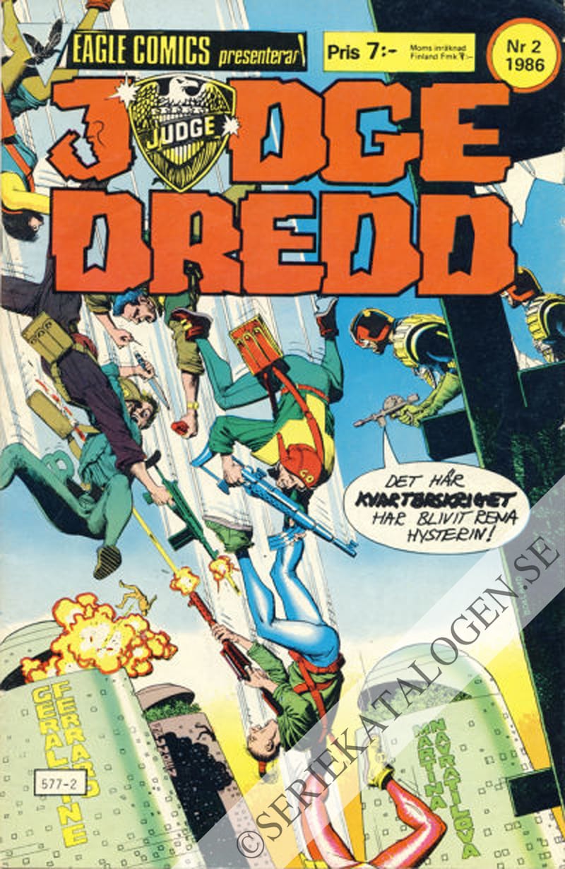 Framsida på Eagle Comics presenterar Judge Dredd #2 (1986)