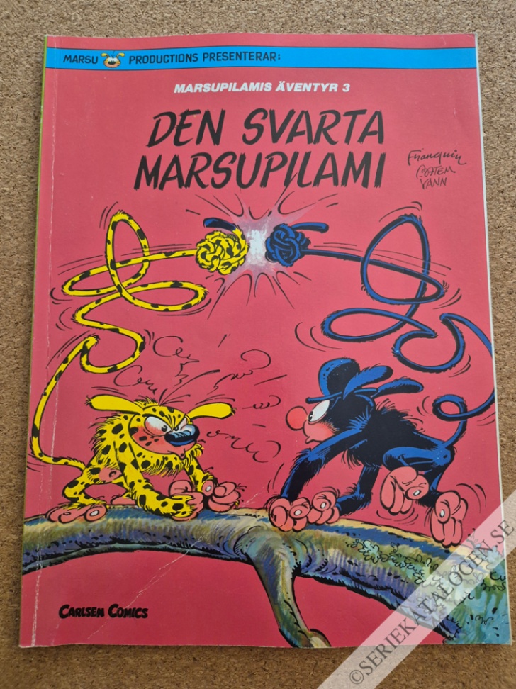 Framsida på Marsupilamis äventyr Den svarta Marsupilami (1990)