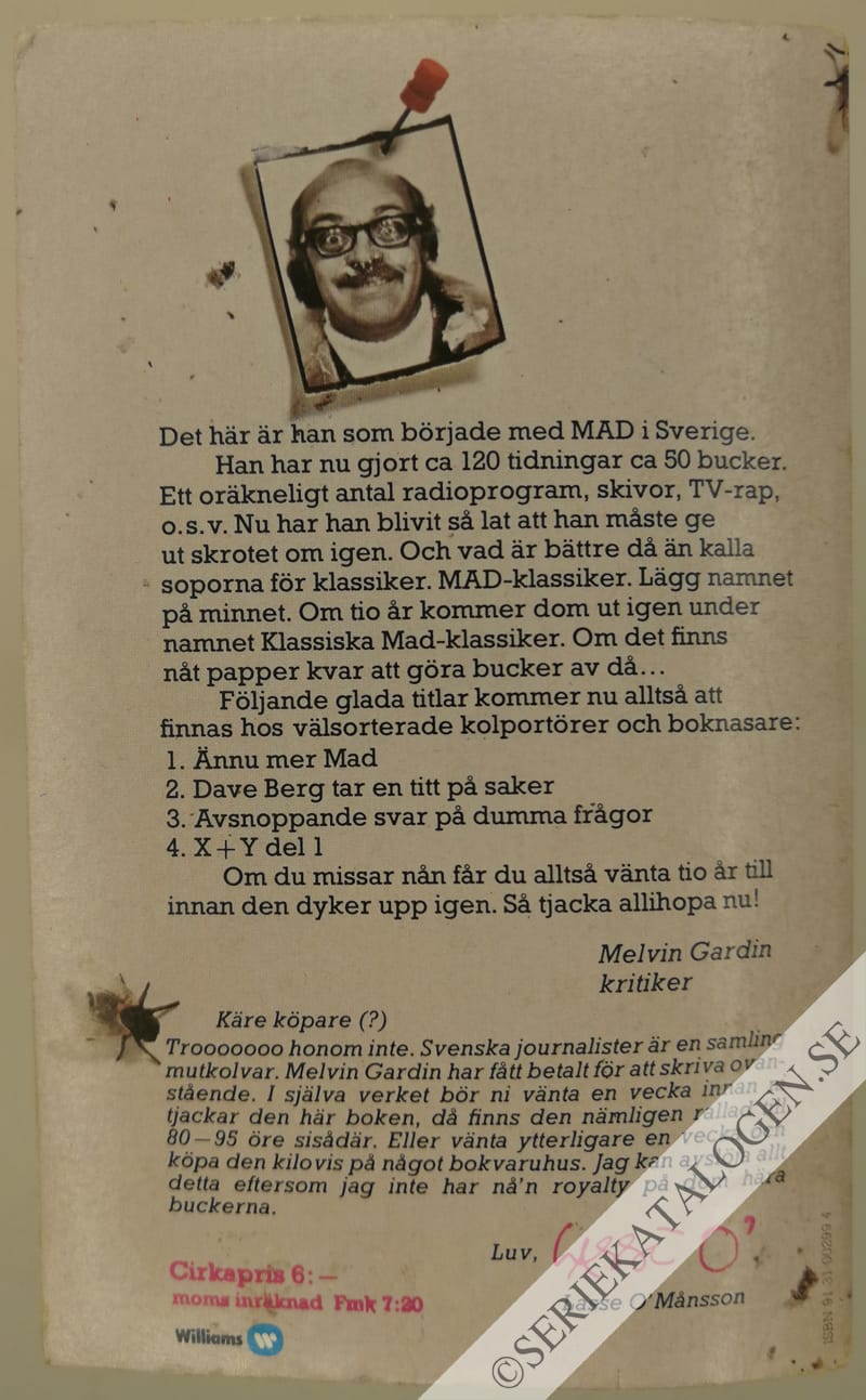 Baksida på Dave Berg tar en titt på saker (1974)