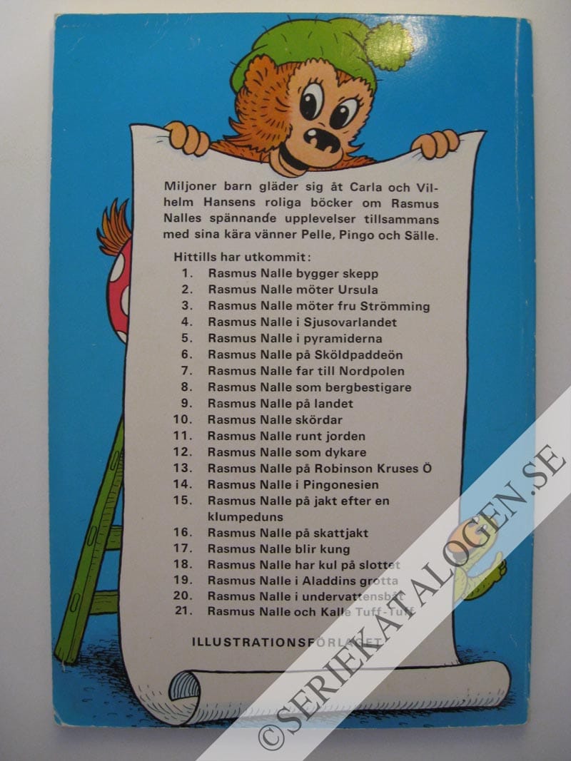 Baksida på Rasmus Nalle i Aladdins grotta (1968)