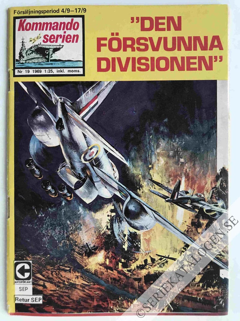 Framsida på Kommandoserien #19 - Den försvunna divisionen (1969)