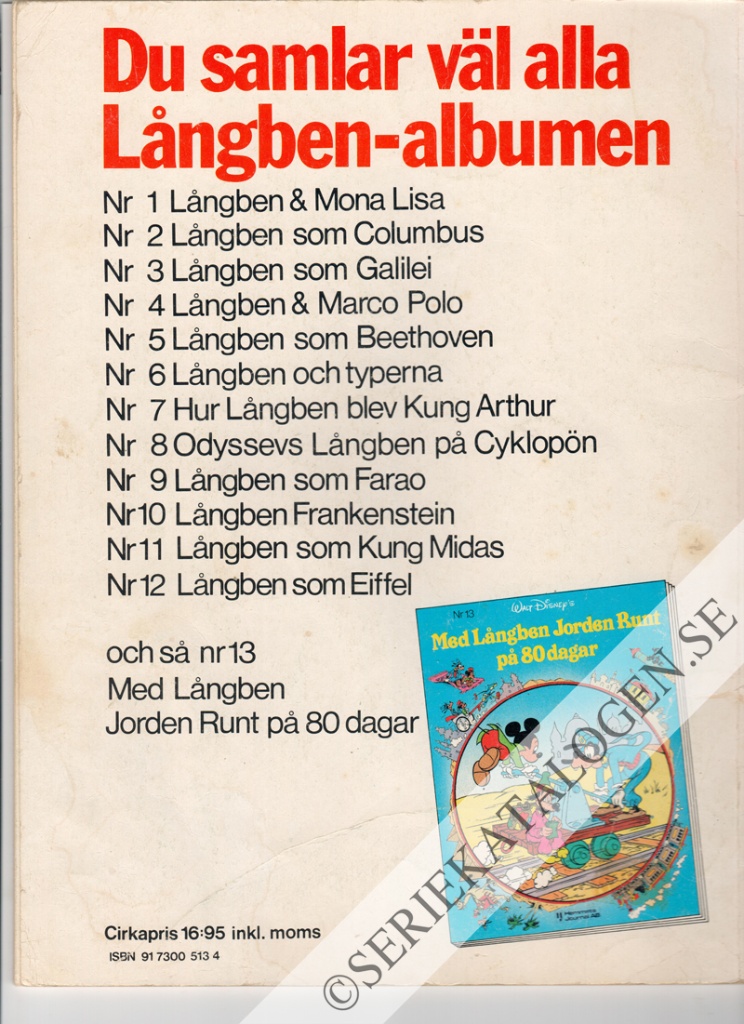 Baksida på Långben som Wilhelm Tell (1981)