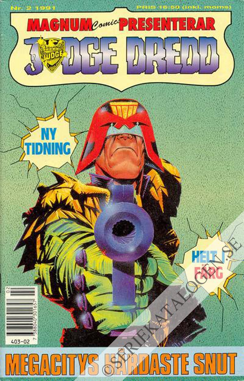 Framsida på Magnum comics presenterar Judge Dredd #2 (1991)