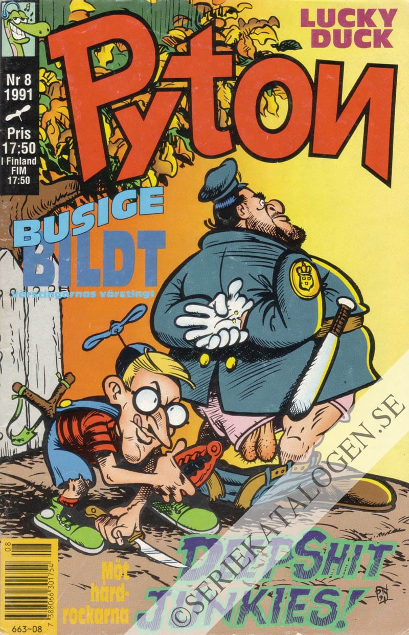 Framsida på Pyton #8 (1991)