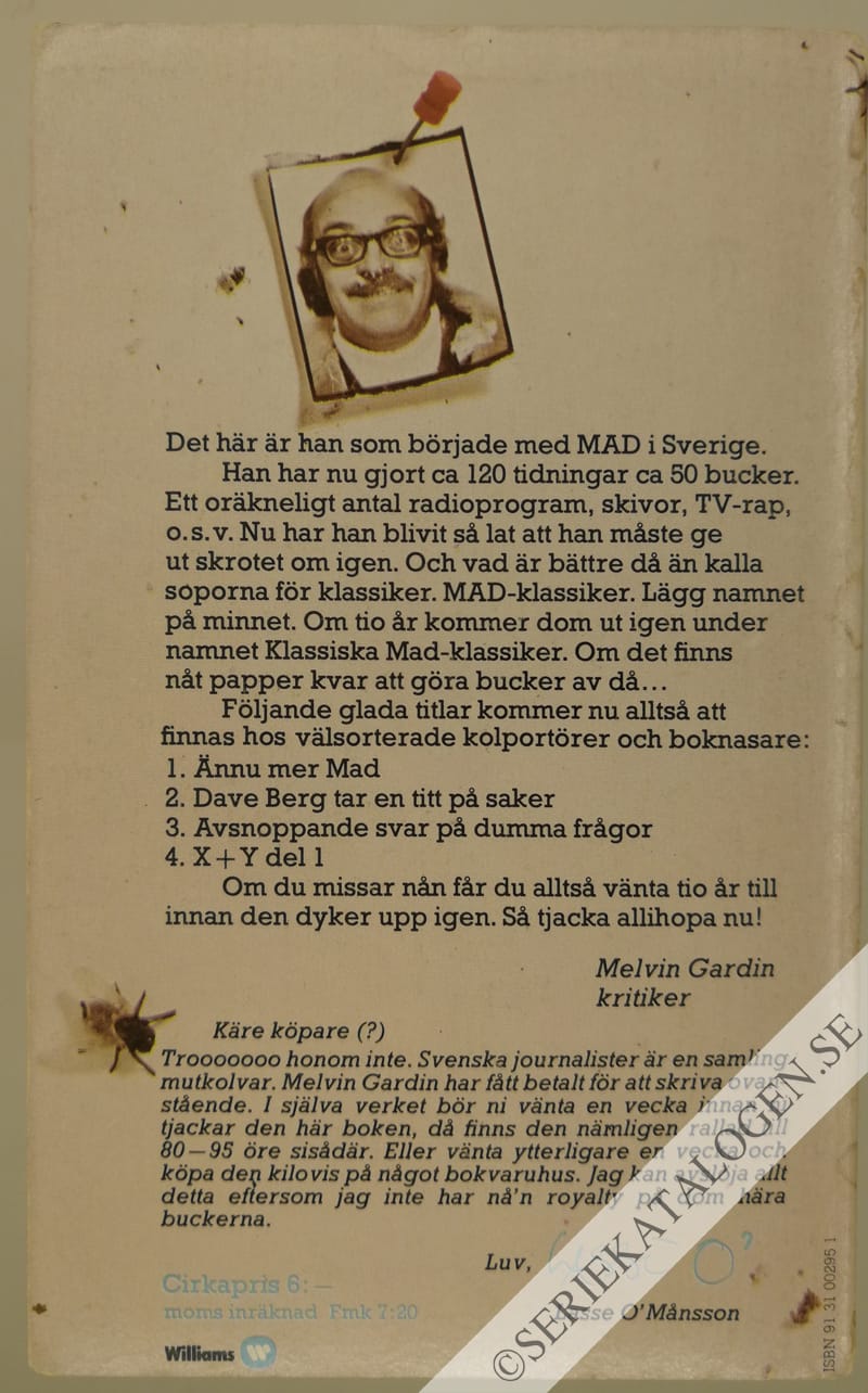Baksida på Ännu mera MAD (1974)