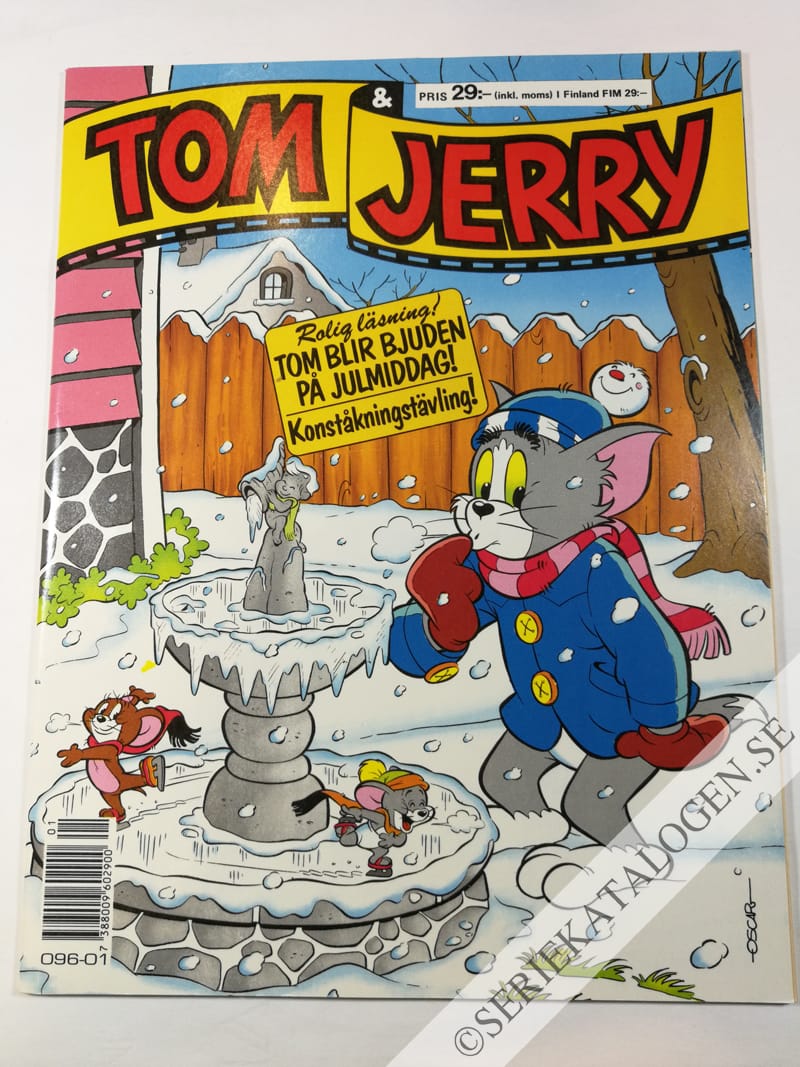 Framsida på Tom & Jerry Tom blir bjuden på julmiddag! (1990)