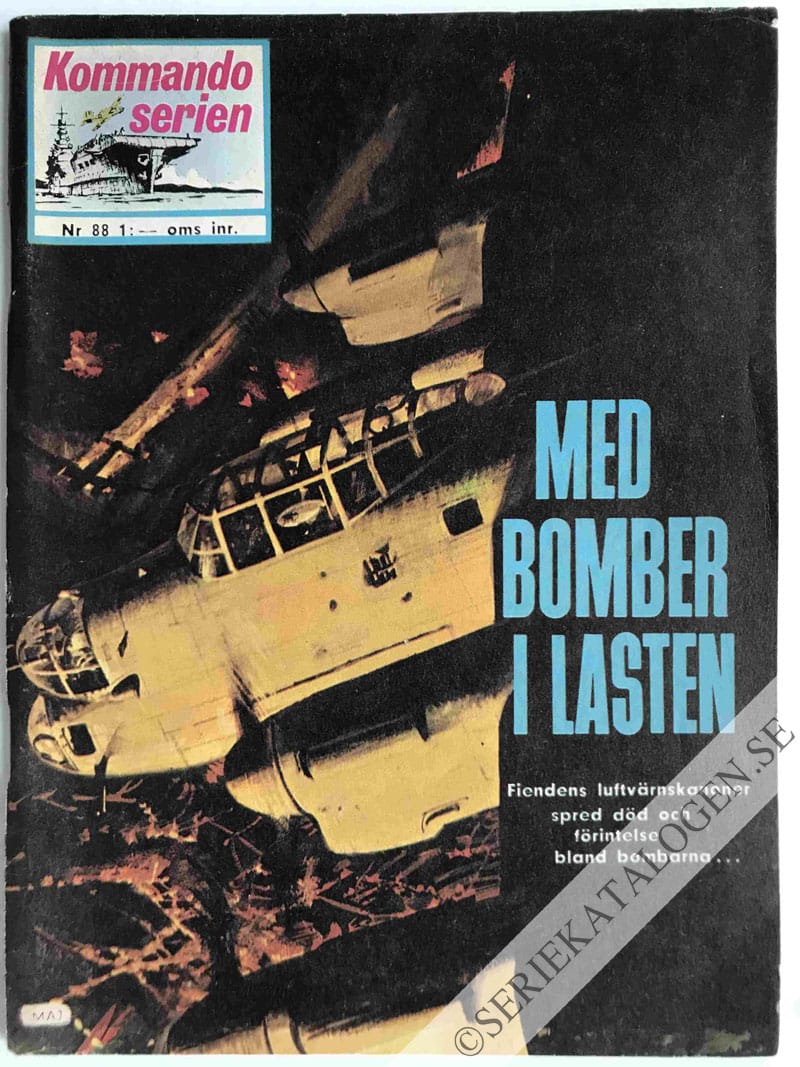 Framsida på Kommandoserien #88 - Med bomber i lasten (1966)
