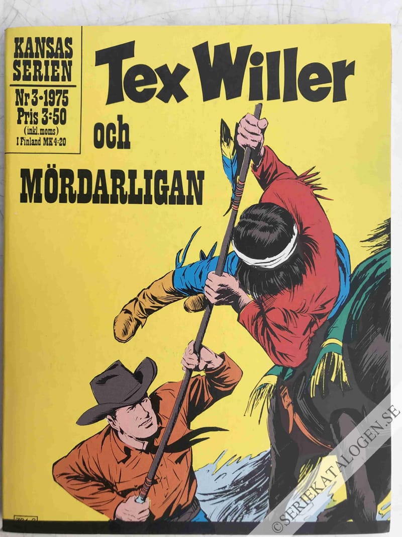 Framsida på Kansasserien Tex Willer och mördarligan (1975)