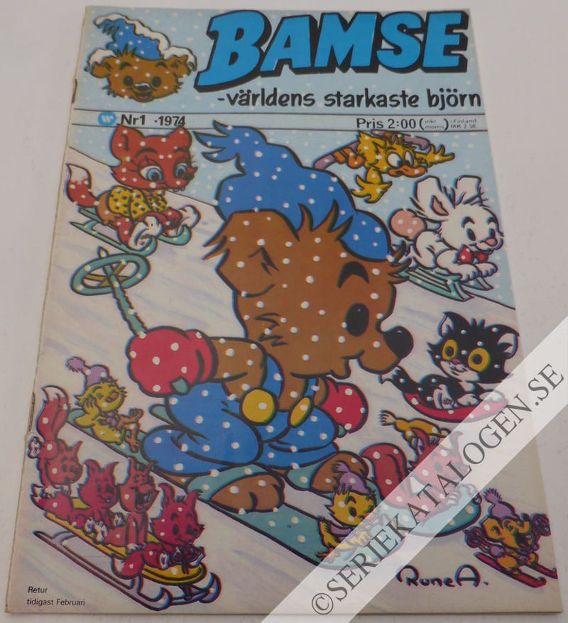 Framsida på Bamse - världens starkaste björn #1 (1974)