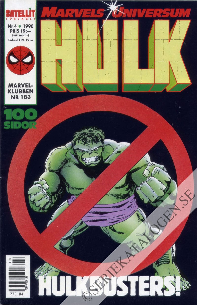 Framsida på Marvels universum Hulk (1990)