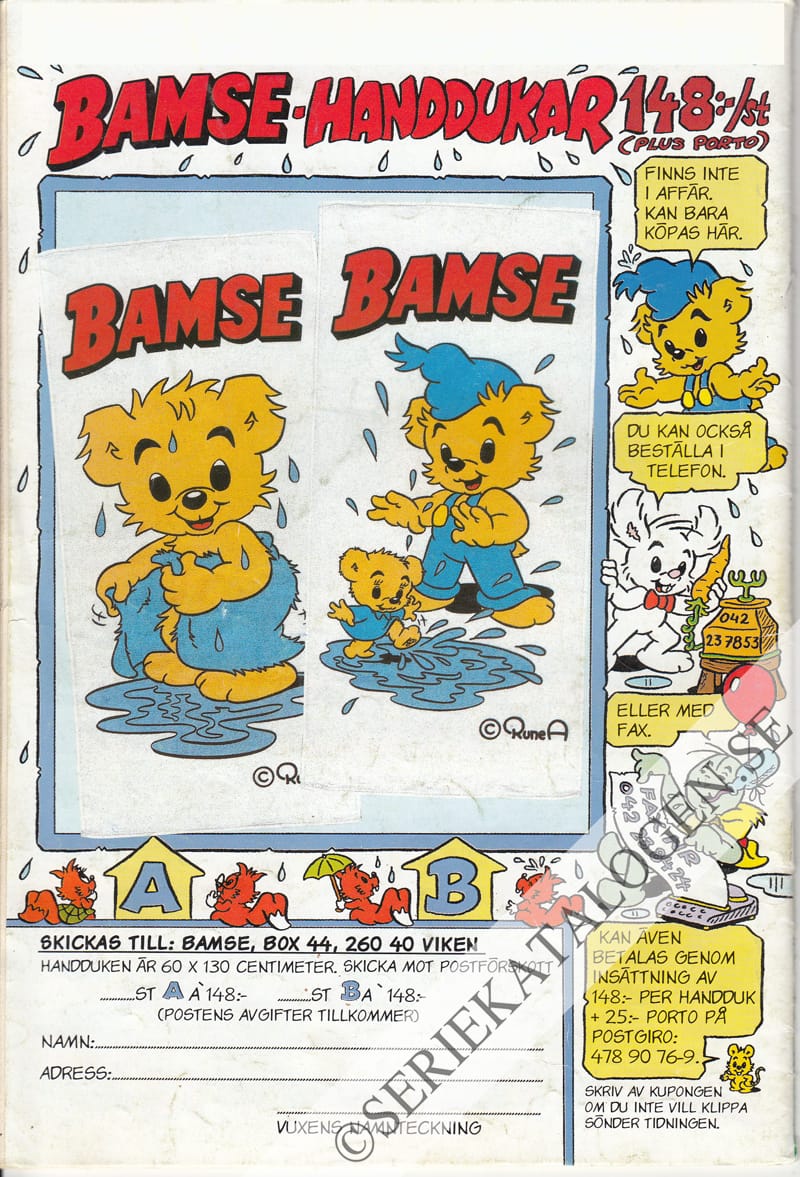 Baksida på Bamse och Klumpe-dumparna (2001)