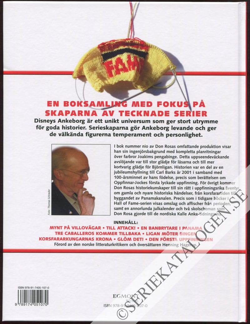 Baksida utan skyddsomslag på Don Rosa - bok 9 (2009)