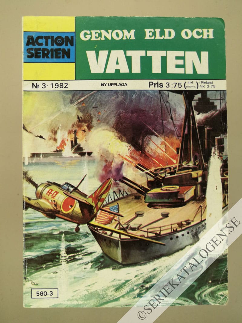 Framsida på Actionserien #3 - Genom eld och vatten (1982)
