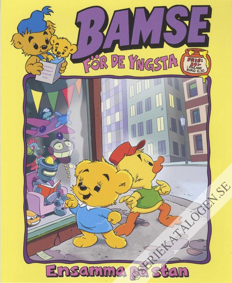 Framsida på Bamse för de yngsta Ensamma på stan (2021)
