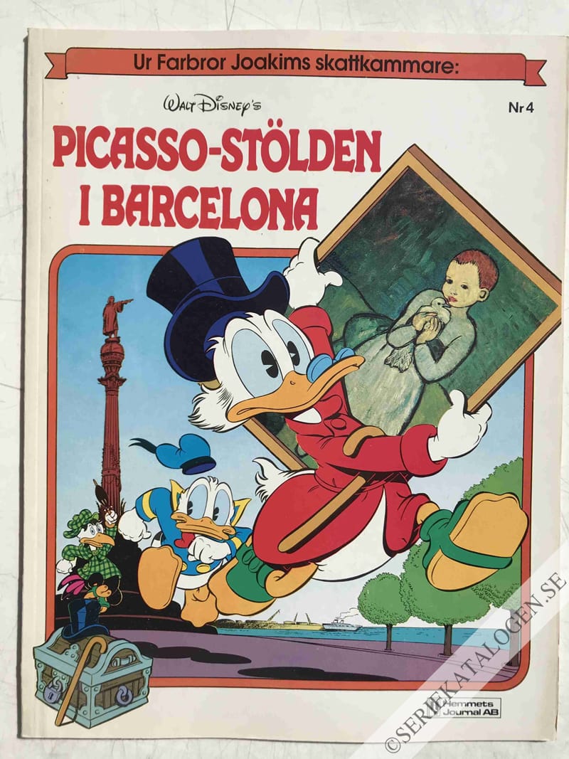 Framsida på Ur farbror Joakims skattkammare Picasso-stölden i Barcelona (1986)