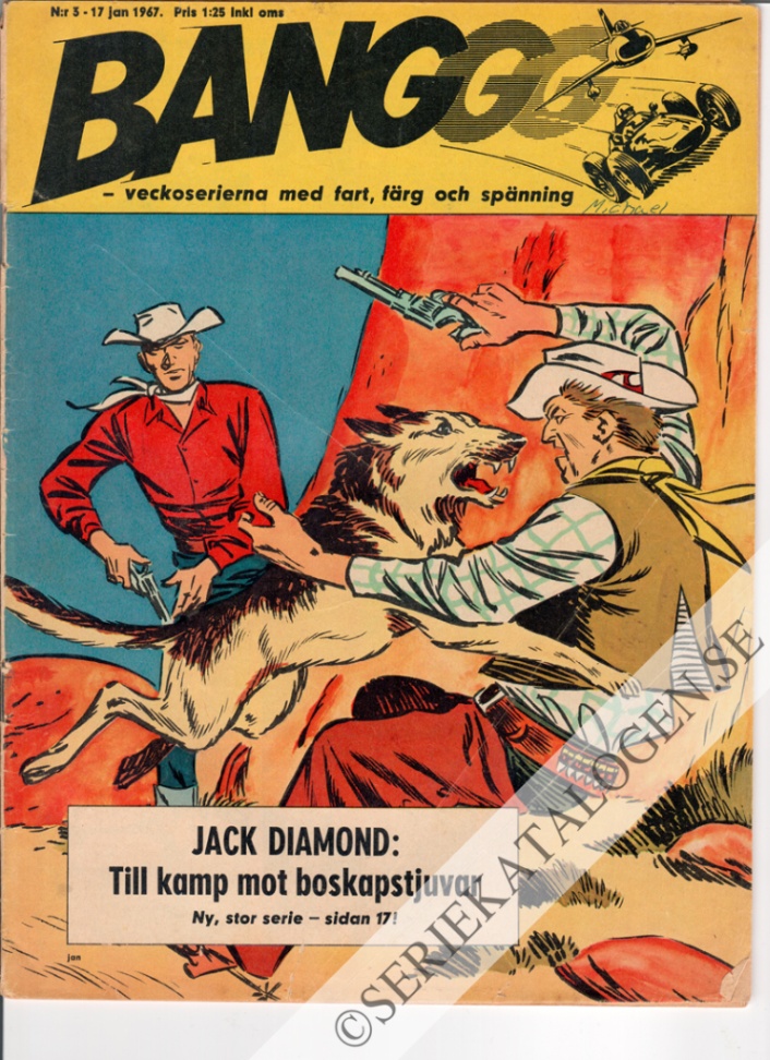 Framsida på Banggg - veckoserierna med fart, färg och spänning #3 (1967)