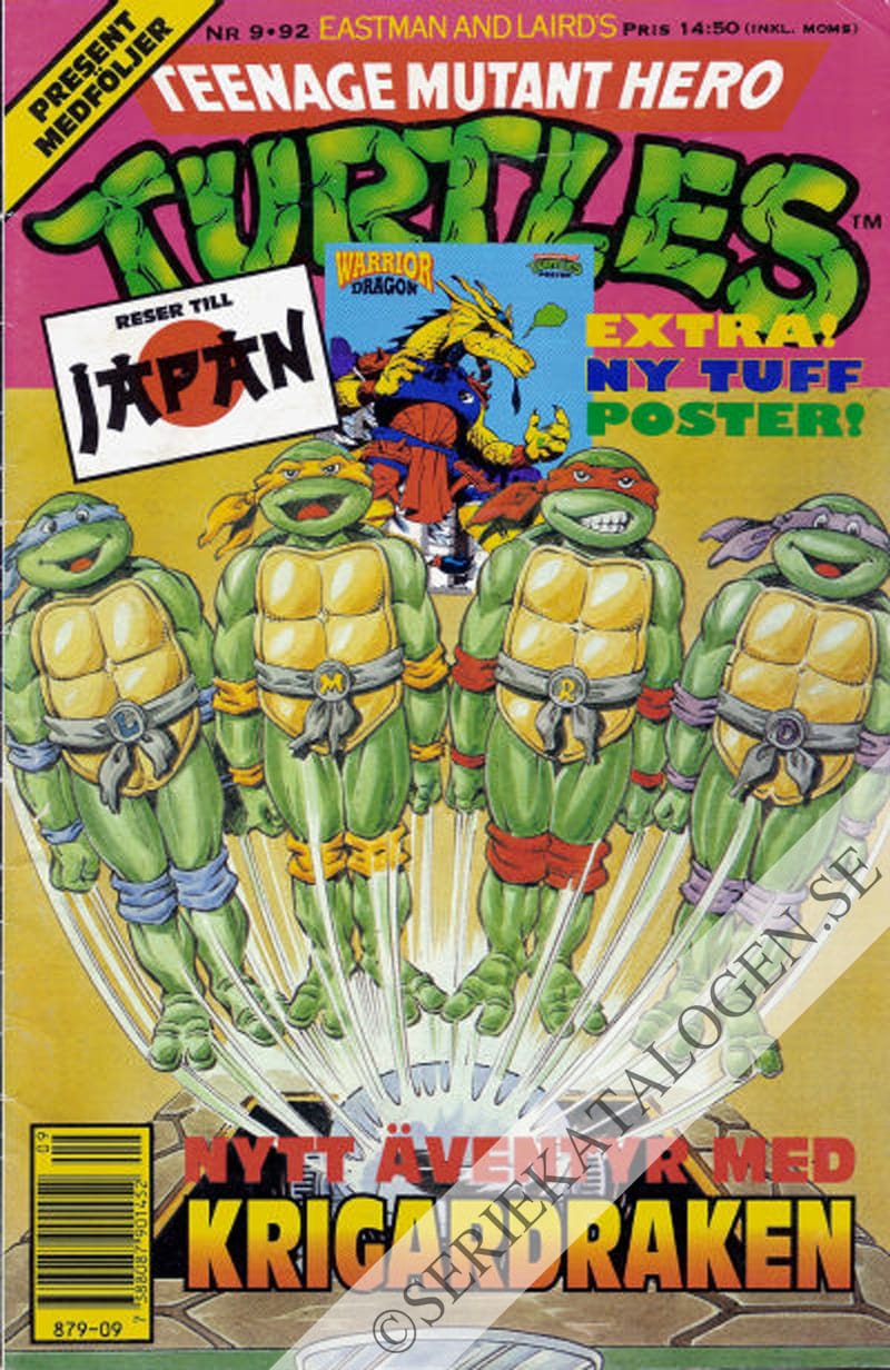 Framsida på Teenage mutant hero turtles #9 (1992)