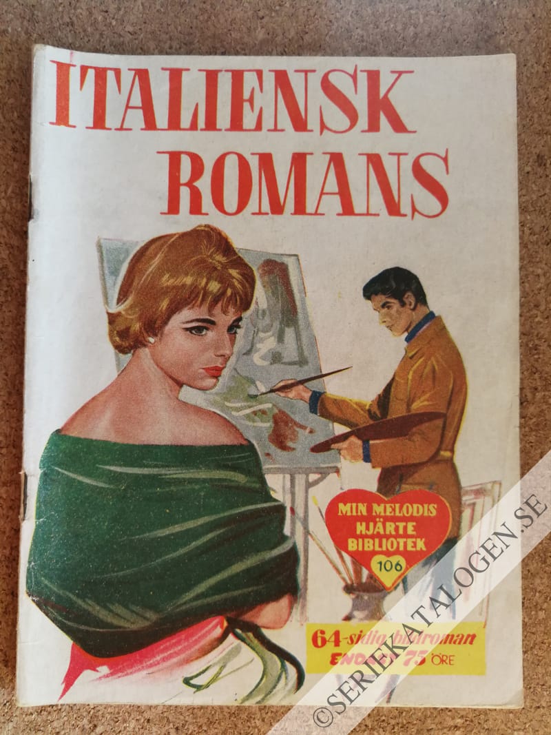 Framsida på Min melodis hjärtebibliotek Italiensk romans (1958)