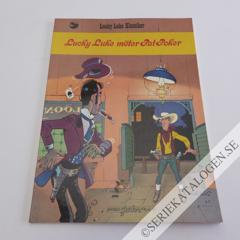 Framsida på Lucky Lukes äventyr Lucky Luke möter Pat Poker (1981)