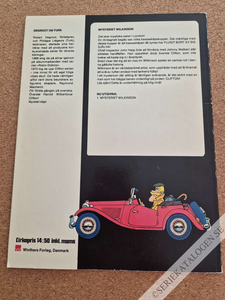 Baksida på Mysteriet Wilkinson (1978)