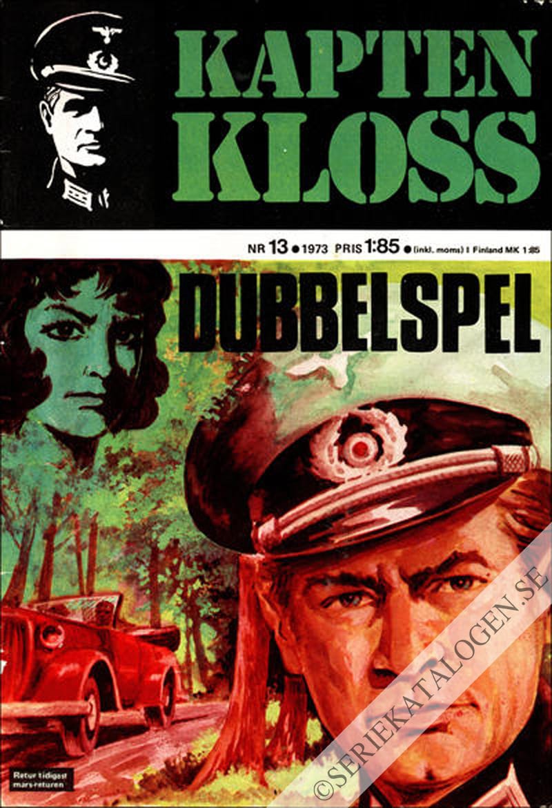 Framsida på Kapten Kloss #13 - Dubbelspel (1973)
